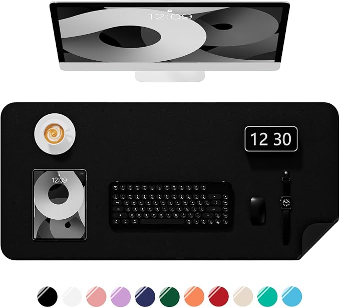 Desk Pad, 35.5" x 17" PU Leather Non-Slip Desk Mat Large Mouse Pad by Niniubye