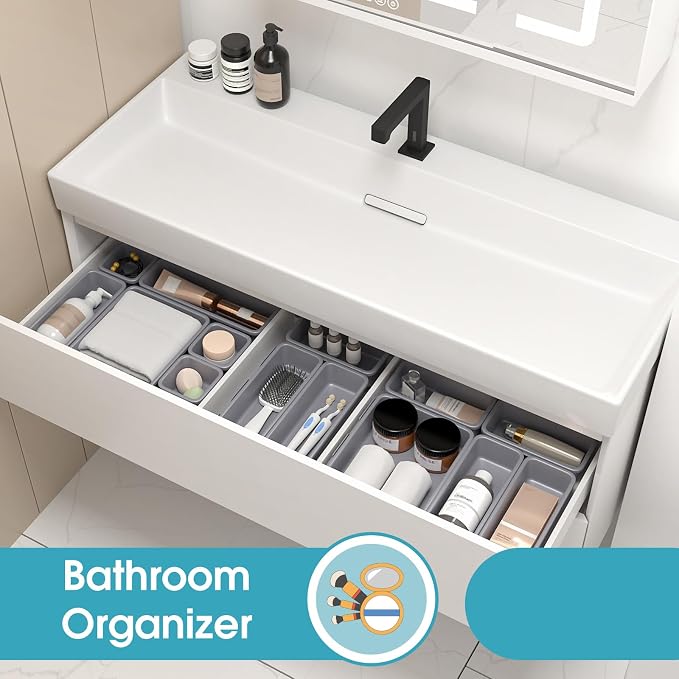 10 PCS Drawer Organizer Set, 4 Size Makeup Drawer Divider Organizer - Image 7
