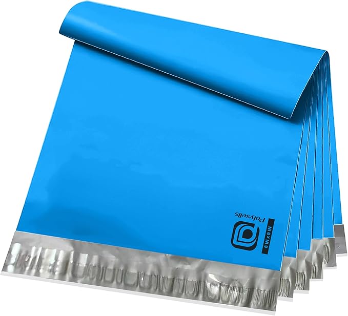 POLYSELLS 200 pcs 6x9 Inches Blue Poly Mailers Shipping Envelopes, Strong by POLYSELLS