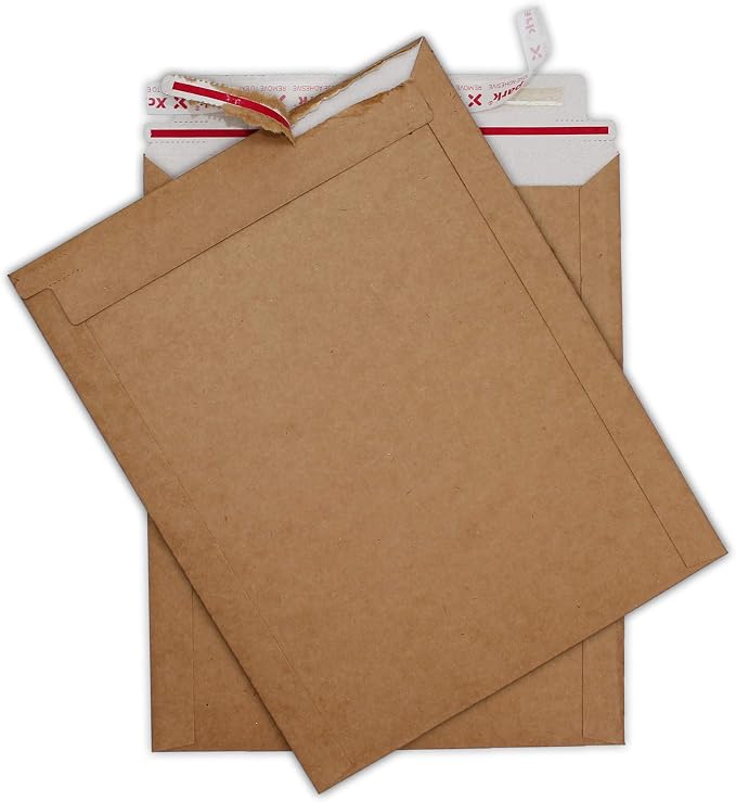 Xxcxpark 25 Pack kraft brown Rigid Mailers 9.25 x 11.75 inches, Self Seal Photo - Image 4