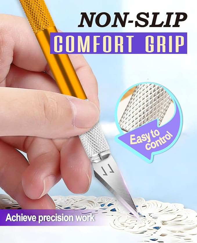 DIYSELF Craft Knife with 10 Extra #11 Blades, Precision Hobby Knife Set with - Image 4