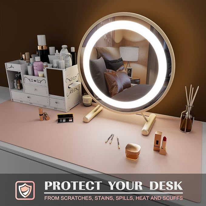 K KNODEL Small Office Leather Desk Mat, Mouse and Keyboard Pad, Computer and - Image 6