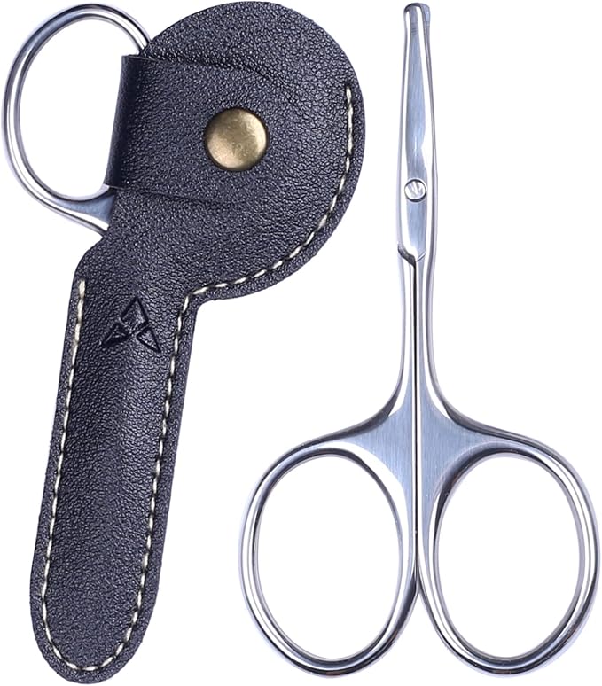 YOUYISI 3.75" Nose Hair Scissors, Round Tip Small Facial Mustache Scissors - Image 8