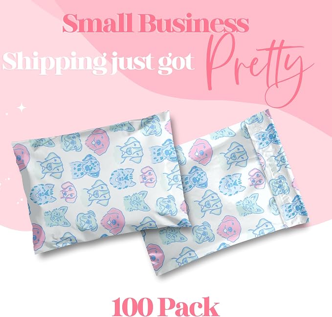 Pretty Package Store Designer Poly Mailers, Pretty Pups, 100 Pack | Heavy Duty - Image 2