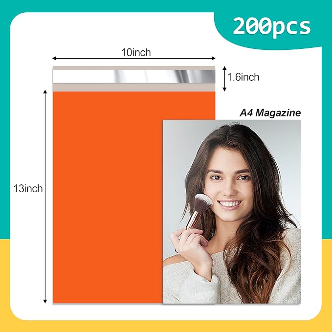 Poly Mailers 10x13 inch 200 Pcs, Waterproof and Tear-resistant Shipping Bags - Image 2