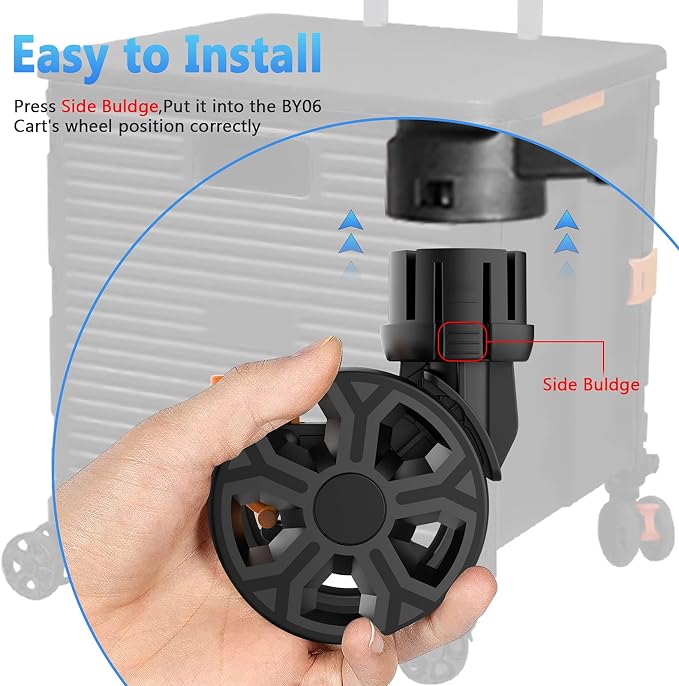 FELICON SELORSS Heavy Duty Rotation Swivel Wheels-Black-4PCS | 360°Rotate Wheel - Image 4