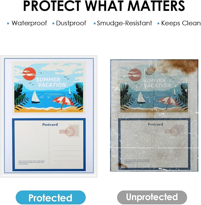 KTRIO No Holes Sheet Protectors 8.5 x 11, 50 Pack Heavy Duty Paper Sleeves | - Image 7
