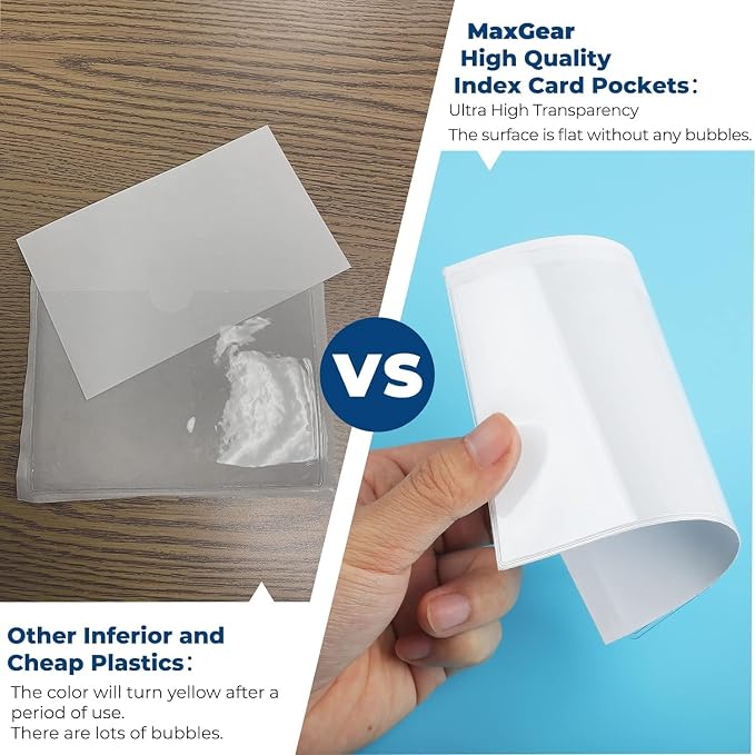 MaxGear 3" x 5" Index Card Holder, 24 Pack Label Holders - Image 3