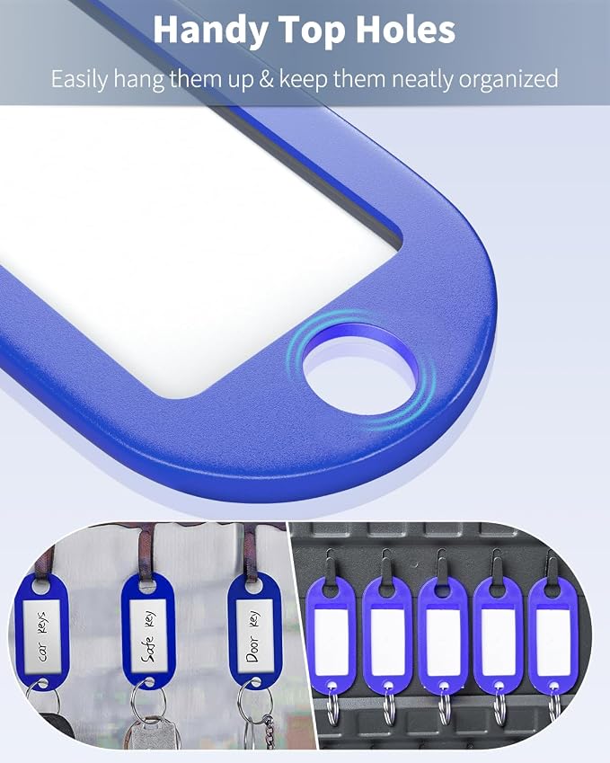 Uniclife 40 Pieces Key Tags 2 Inch Soft Plastic Key Chain Tags - Image 6