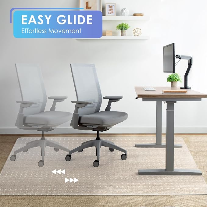 Vicwe Large Office Chair Mat for Carpeted Floors，60"X48" Rectangle Desk Chair - Image 3