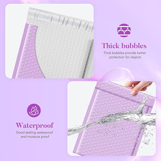 Fuxury Bubble Mailers 6x10" 100 Pack Small Bubble Shipping Envelopes Usable - Image 3