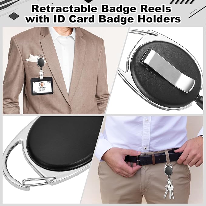2 Pack Badge Holder Retractable Clip Heavy Duty Reels - Image 5