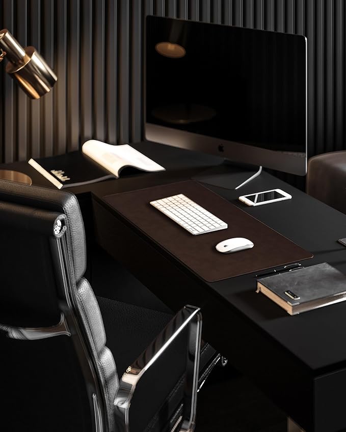 YSAGi Genuine Leather Desk Mat, 35.4"X17" Office Desk Pad, Thick Premium Table - Image 8