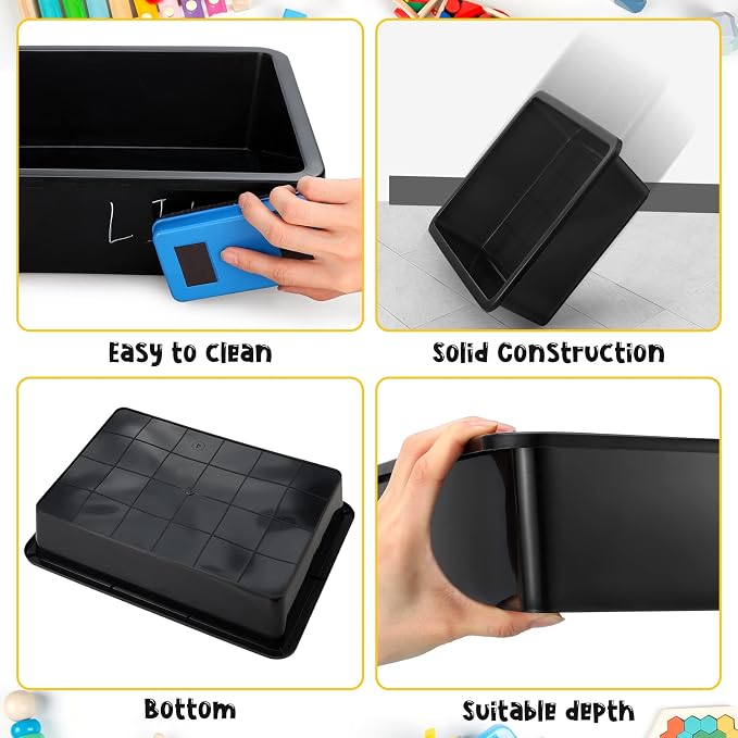 Qunclay 10 Pcs Flat Storage Tray Organizer Bin Letter Size Paper Trays - Image 2