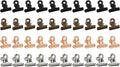 40 Pack Antique Muiticolor Bulldog Clips - 22mm Small Metal Paper Clips Clamps by Unknown
