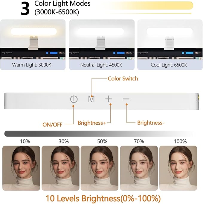 yAyusi Dual-lamp Video Conference Lighting, LED Streaming Light - Image 4