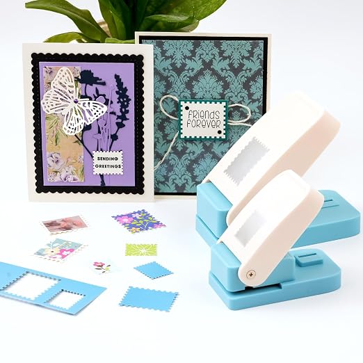 BAOFALI 2Pcs/Set Stamp Puncher 1.25x1.5inch &1x0.8inch Rectangular Postage by BAOFALI