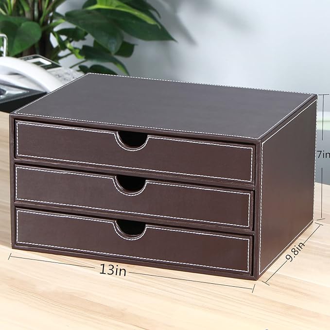 Stackable 3-Drawer Desk Organizer, Executive Office Supplies Desktop Filing A4 - Image 3