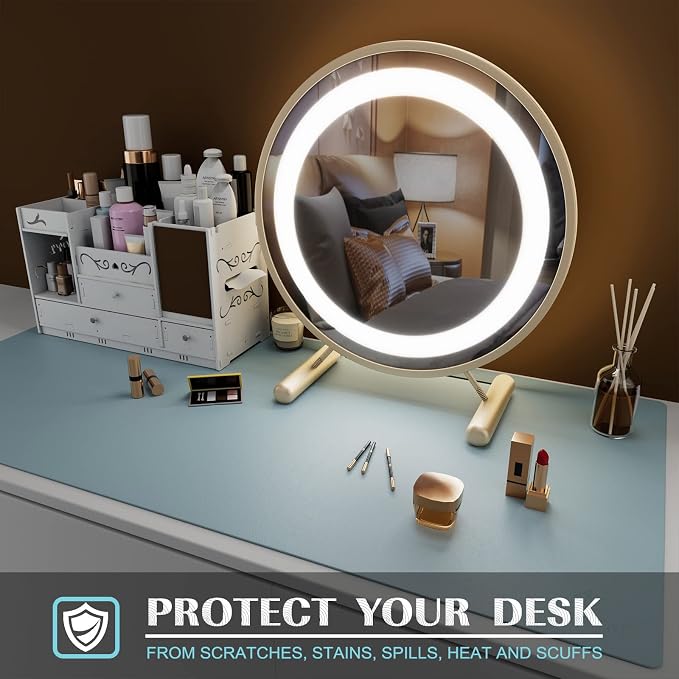 K KNODEL Small Office Leather Desk Mat, Mouse and Keyboard Pad, Computer and - Image 6