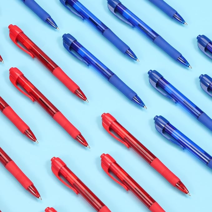 deegtran Pens Bulk, 100 Pack No Bleed Blue & Red Ink Click Pens - Image 5