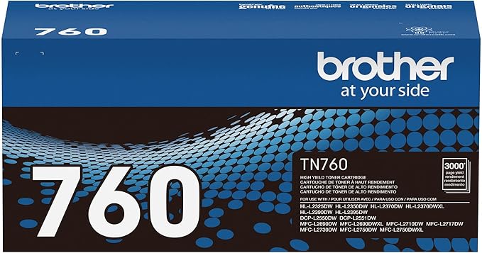 Brother Genuine TN760 High Yield Black Toner Cartridge - Image 2