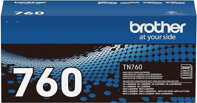 Brother Genuine TN760 High Yield Black Toner Cartridge by Unknown