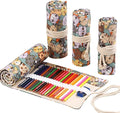 DIYOMR 24/36/72 Slots Pencil Wrap Pencil Rolls, Artist Colored Pencils Roll Up by DIYOMR