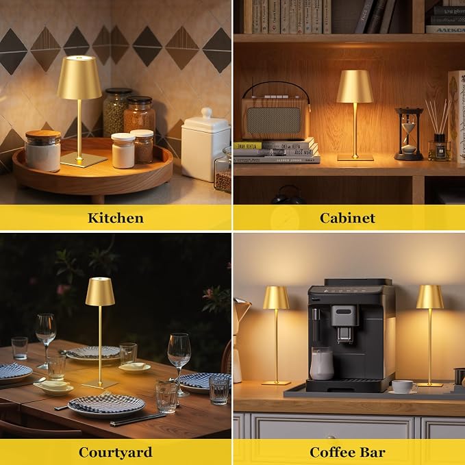 Kakanuo Gold Cordless Rechargeable Table Lamp 5000mAh Battery Operated Lamps - Image 6