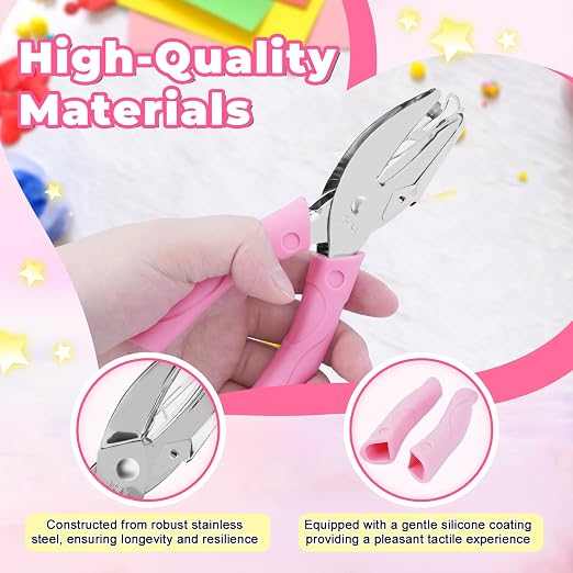 UCEC Heart Shape Single Paper Hole Puncher, Heart-Shape Handheld Hole Paper - Image 3