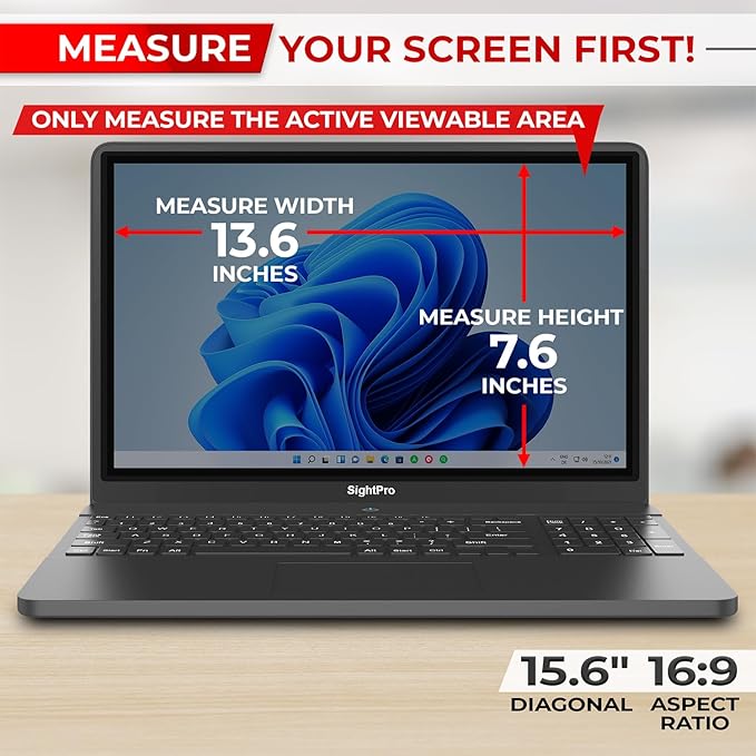 SightPro 15.6 Inch 16:9 Laptop Privacy Screen Filter - Image 2