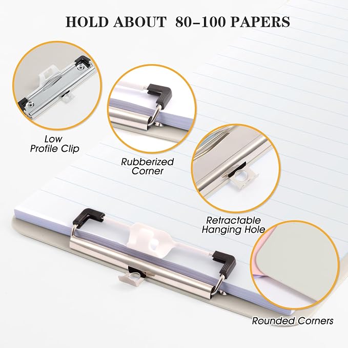 Plastic Clipboard with Pen Holder, Standard A4 Size, Nursing Clip Boards 8.5x11 - Image 5