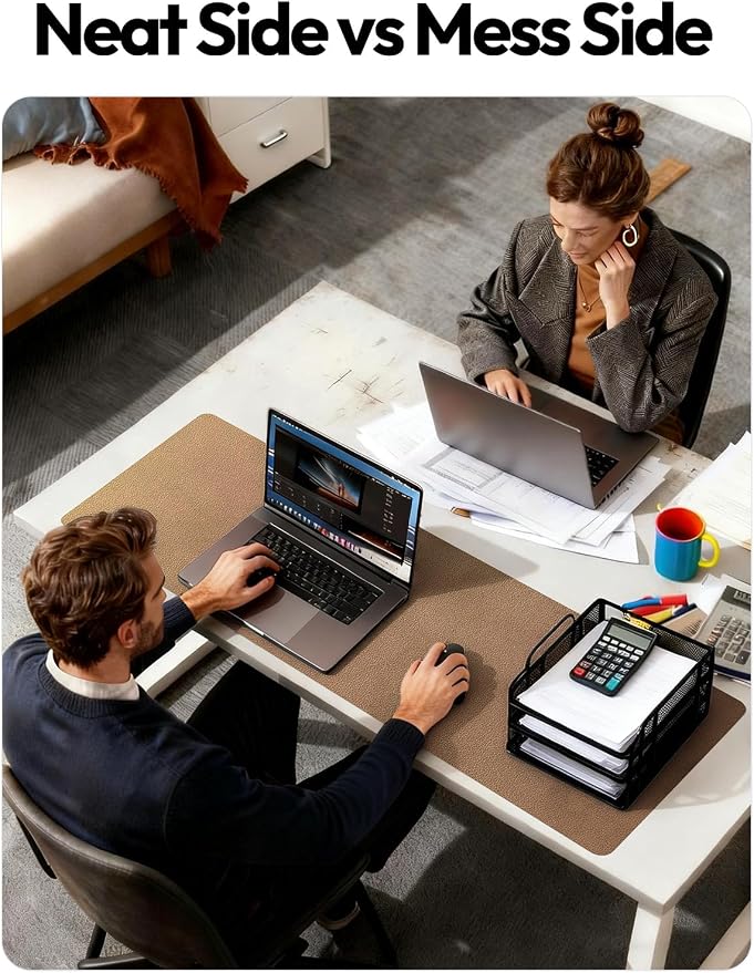 YSAGi Leather Desk Pad Protector, Office Desk Mat, Large Mouse Pad, Non-Slip PU - Image 7
