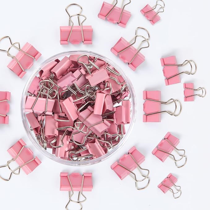 Binder Clips Assorted Sizes, Morandi Colors, Durable Metal Binder Clips by CREECHWA