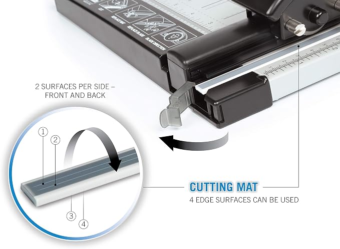Carl 12 inch DC-200N Premium Rotary Paper Trimmer, Metal Base, 15 Sheet Cutting - Image 7