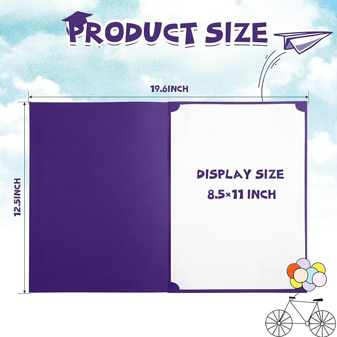 Fainne 200 Pcs 8.5 x 11 Certificate Holders Diploma Holders Document Covers - Image 2