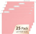 Pink Hanging File Folders, 25 Pack Letter Size File Folders by fwipiyo