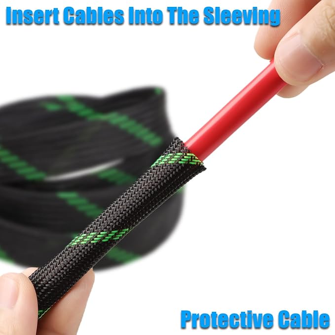 25ft PET Expandable Braided Cable Sleeve 5/8inch Pet Braided Cable Sleeve - Image 4