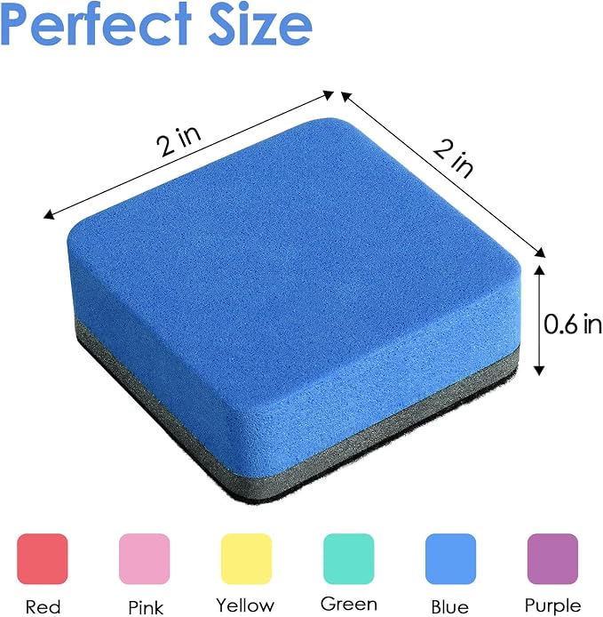MaxGear Dry Erase Erasers, 36 Pack Magnetic Whiteboard Erasers, 6 Colors | Mini - Image 7