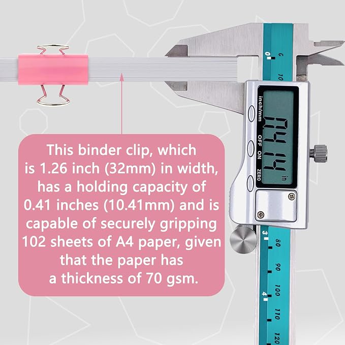 Ykimok 48 Pcs Medium Binder Clips, 1.25 inch, Colored Binder Clips, Paper - Image 2