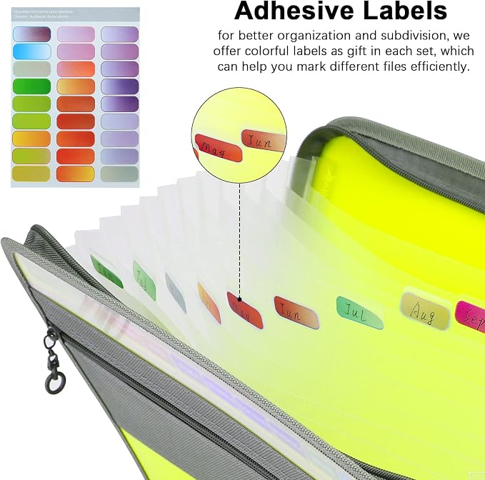 NAFY Expanding File Folders, A4 Letter Size Portable Accordion Expanding File - Image 5