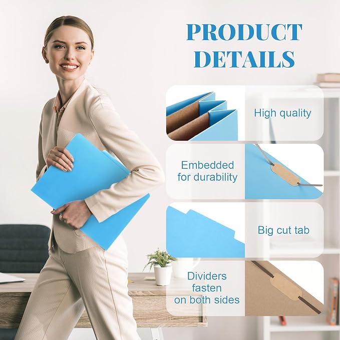 Skyygemm 36 Pcs Classification Folders Letter Size, 2 Pocket Dividers - Image 6