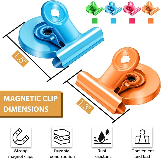 24Pack Fridge Magnets Refrigerator Magnetic Clips - Image 6