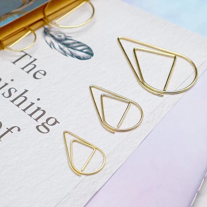 DEEDYGO 60 PCS Gold Paper Clips Teardrop Paperclips, 2 Inch/50 mm | Stainless - Image 3