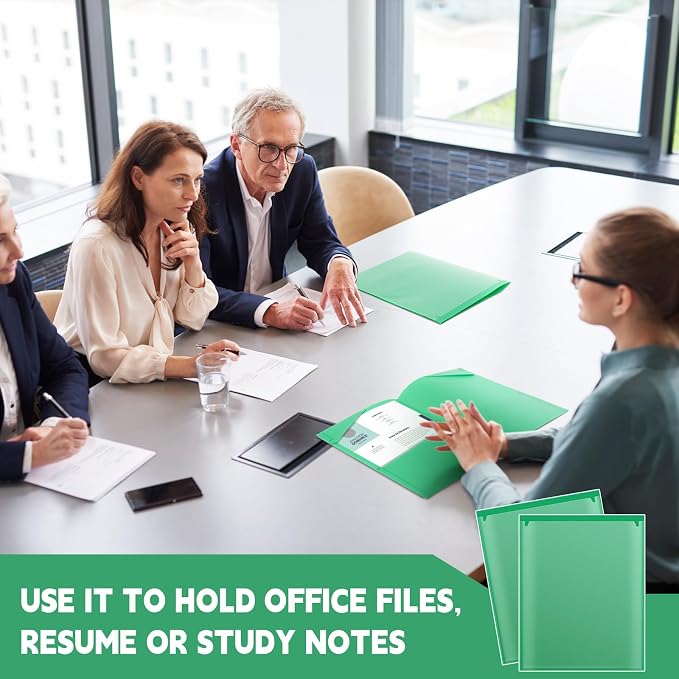 Henoyso 18 Pack Green Plastic Folders - Image 6