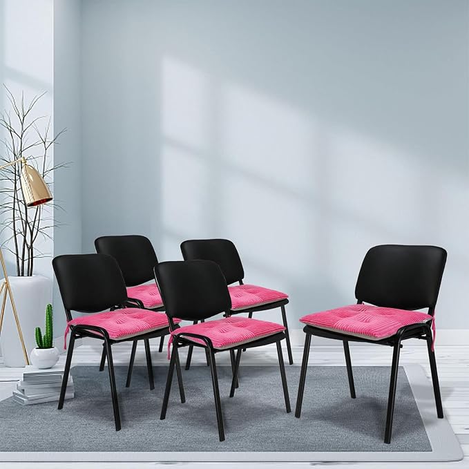 Office Stacking Chair Cushions 4 Pack, Corduroy High Density Foam Kitchen Seat - Image 2