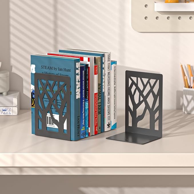 VFINE 2-Piece Modern Metal Bookends - Image 3