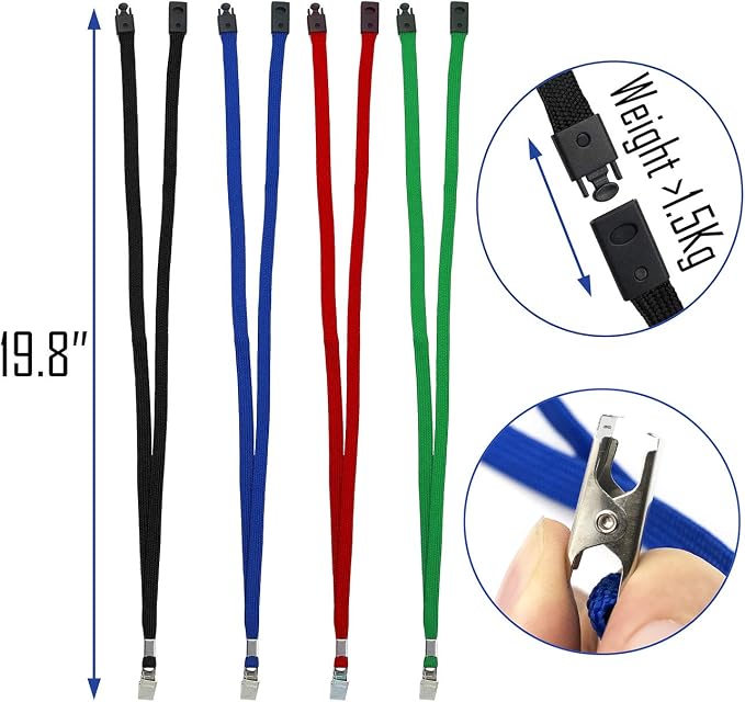 Beebel Blue Lanyards 50 Pack Breakaway Lanyard Comfortable Neck Straps Premium - Image 4