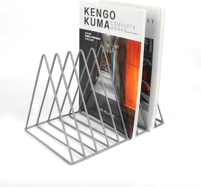 EASEPRES Vinyl Record Holder Storage, 9 Slot Metal Magazine Book Album Display - Image 6