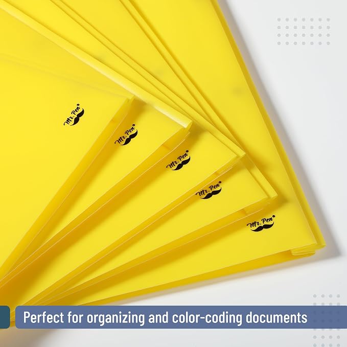 Mr. Pen- Plastic Folders with Pockets and Prongs, 24 Pack, Letter Size | Yellow - Image 6