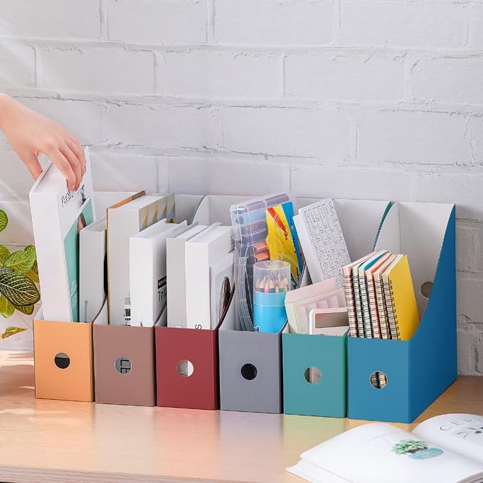 Colarr 24 Pcs Cardboard Magazine Holders 12 Colors Magazine Storage Box - Image 5